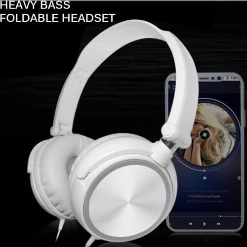 HD Sound Wired Headphones Over Ear Headsets Bass HiFi Sound Music Stereo Earphone Flexible Adjustable Headset For PC MP3 Phone