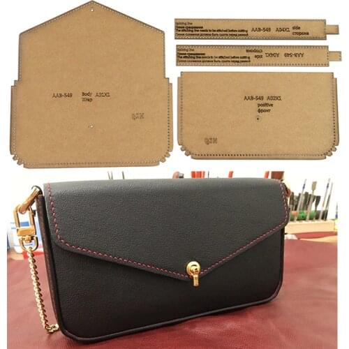 Kraft paper template shoulder bag messenger bag card bag clutch wallet diy pattern drawing pattern pattern leather craft tool