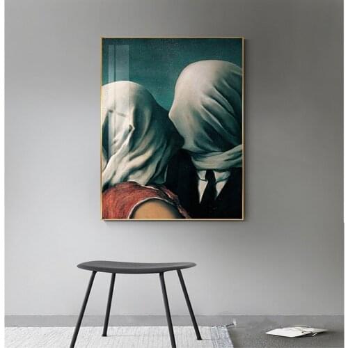 Nordic Faceless Lover Kisses Canvas painting poster and print wall art picture for living room bedroom aisle Bar modern decor