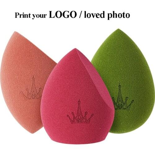 100pcs Customize Your Logo Pet Photo Water Drop Shape Cosmetic Puff Makeup Sponge Face Liquid Foundation Cream Hydrophilic