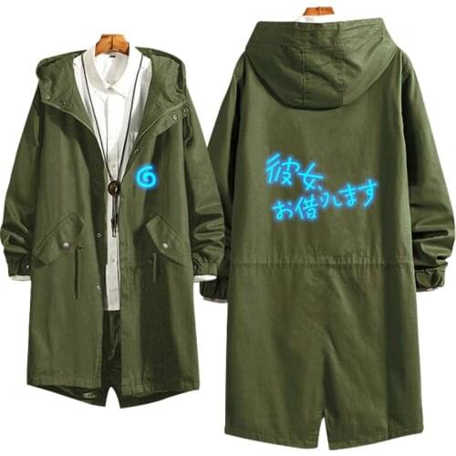 Thick Jacket I'd like to Borrow a Girlfriend Kanokari Cosplay Hoodie Long Coat Ichinose Chizuru Print Zipper Tooling Overcoat