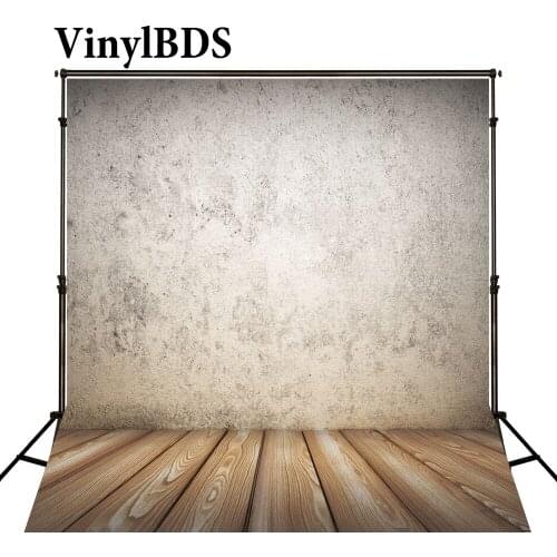 VinylBDS Newborn Baby Photography Background Rough Gray Wall Backdrops Wood Texture Floor Studio Backgrounds For Photo Shoot