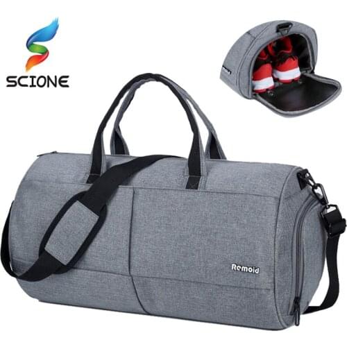 Waterproof Gym Bag Sports Fitness Training Bag Portable Yoga Shoulder Travel Bag Independent Shoes Storage Basketball Duffel Bag