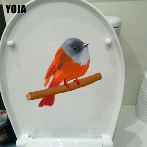 YOJA 21.2X19.4CM Lovely Bird Toilet Wall Sticker Decal Home Decoration Funny Animal T3-1230