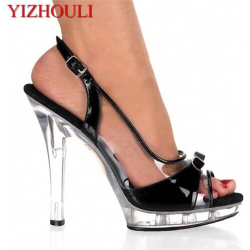 Hot Selling Ladys Sexy High Heels Peep Toe Sweetness 13cm High Heels Sandals Wedding Crystal Sandals