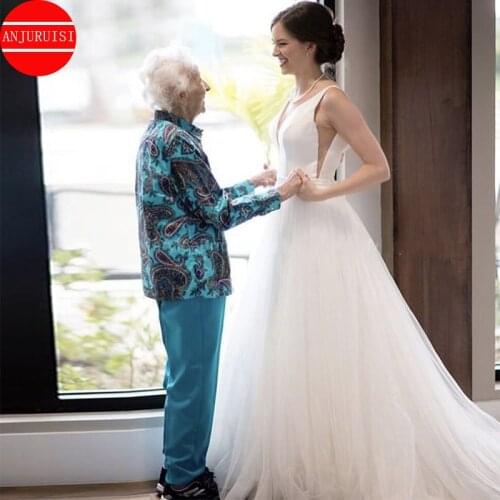 Sexy V Neck Wedding Dress 2021Vestito Da Festa Di Nozze Simple Bridal Gown Robe Mariage Trouwjurk Sukienka Na Wesele Suknia Slub