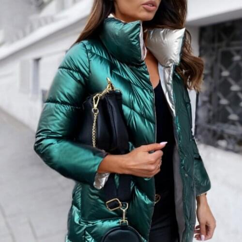 Womens Winter Coats 2021 Winter Warm Cotton Parka Female Ladies Short Thick Padded Coat Zipper Oversize Puffer Jacket for Women