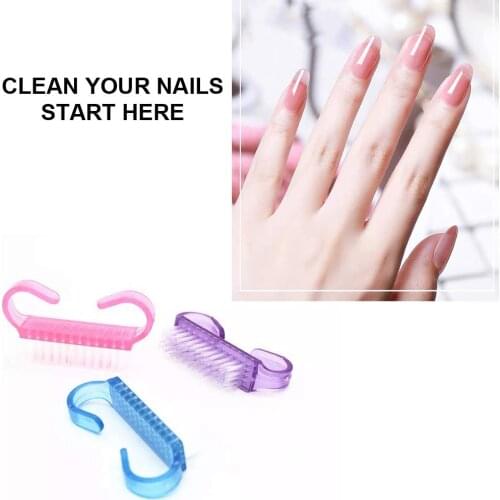 1-10 Pcs/Lot Nail Brush Nail Art Manicure Pedicure Soft Remove Dust Plastic Cleaning Nail Brushes File Tools Set Random Color