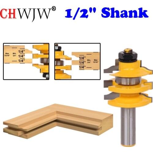 1 pcs 1/2" Shank Rail & Stile Router Bit Ogee Stacked Wood Cutting Tool woodworking router bits- Chwjw 12121