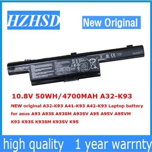 10.8V 50WH/4700MAH A32-K93 NEW original A32-K93 A41-K93 A42-K93 Laptop battery For asus A93 A93S A93SM A93SV A95 A95V A95VM