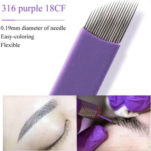 10pcs Microblading Needles 0.19mm 14 18 pins Tattoo Blade Accessories for Permanent Makeup Manual Pen Embroidery Eyebrow Lip