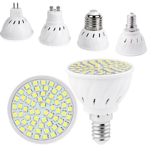 220V 40 60 80leds Lightint lampara 4W 6W 8W 2835 SMD LED Bulb Spot light Base Lamp Spotlight Bulb E27 GU10 MR16 E14 led Indoor