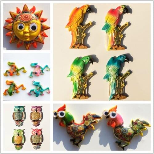 Cock Frog Bird Owl 3D Fridge Magnets Decorative Magnetic Refrigerator Stickers Kids Educatio Stereoscopic Fridge Magnet