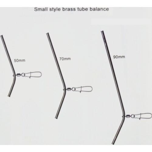 5ccs/bag Small Style Brass 50mm/70mm/90mm Tube Fishing Balance Connector Fishing Tackle Anti Tangle Booms Fishing Accessory