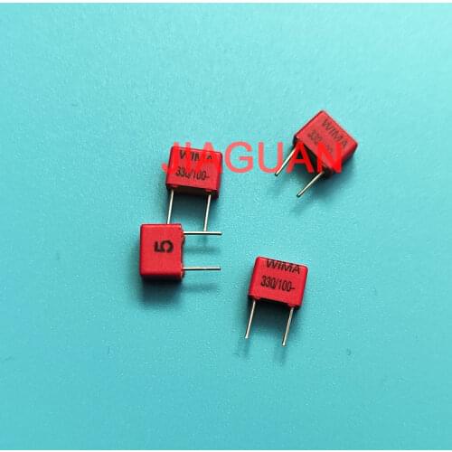 50PCS NEW RED 100v330pf WIMA FKP2 330PF 100V 5% 331 0.33NF PCM5mm Audio hot sale 331/100V FKP2D003301D00KSSD