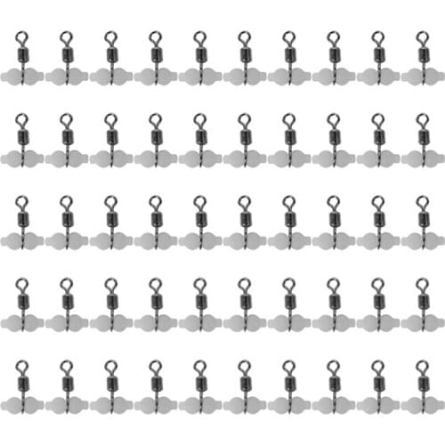 50Pcs Fishing Accessories Luminous Gourd Catch Luminous Cross Line Rolling Fishing Swivel Fishing Line Connector Swivel