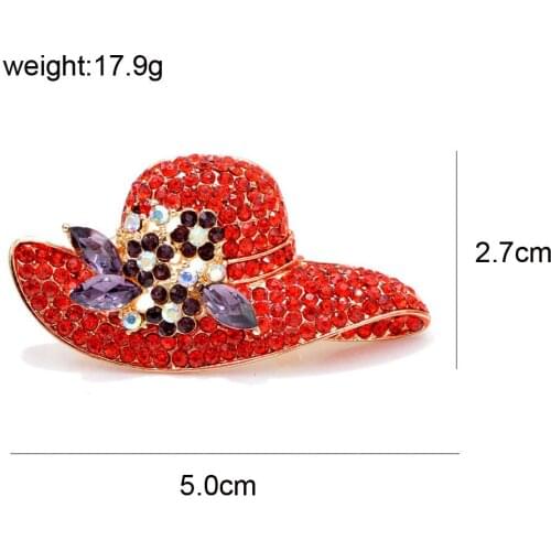 Antique Gold Color Plated Crystal Rhinestones Flower Cap Pins and Brooches for Women Dress Party or DIY Bouquets