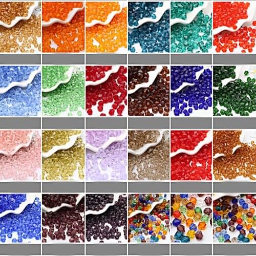 TianBo 4mm Austrian Bicone Crystal Beads for Jewelry Making Bracelets Diy Accessories Supplies Mix Color Spacer Glass Beads