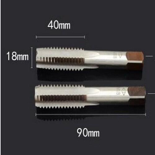 Free shipping of 2pcs of M12-M30 9SiCr steel Manual straight screw taps for hand manual thread metal workpieces with hand wrench