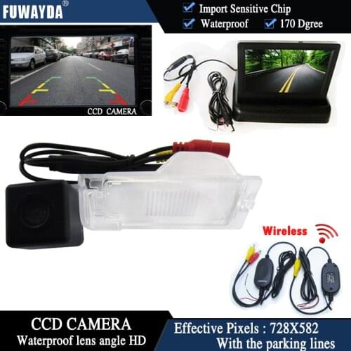 FUWAYDA Wireless Color CCD Car Chip Rear View Camera for Ford Edge Escape Mercury Mariner + 4.3 Inch foldable LCD TFT Monitor HD