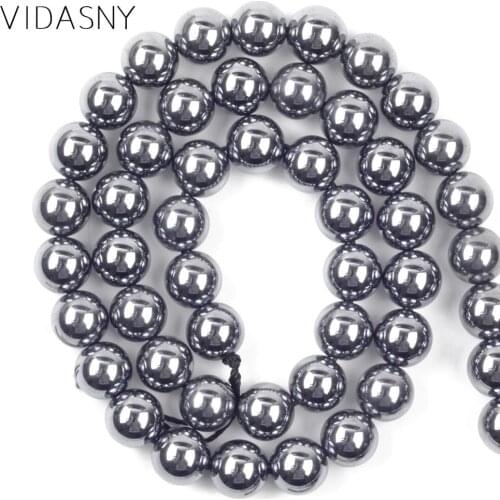 Natural Mineral Beads Terahertz Round Loose Beads For Needlework Jewelry Making 6/8/10mm Mineral Stone Fit For Bracelets 15