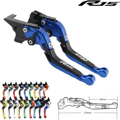 For YAMAHA YAMAHA R15 R 15 2011-2016 2014 2015 2013 logo R15 Motorcycle Adjustable Folding Extendable Brake Clutch Levers fit