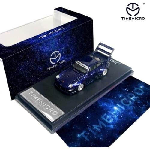 TimeMicro 1:64 RWB 993 Double-deck Wing Starry Blue Diecast Model Car