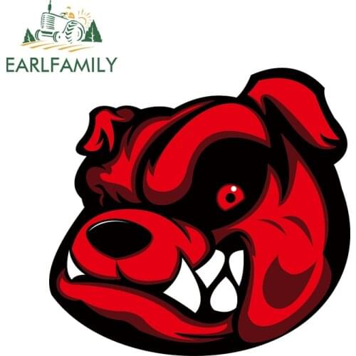 EARLFAMILY 13cm x 12.4cm Angry Bulldog Vinyl Decal Cartoon Animal Car Sticker Window Bumper Waterproof Car Accessories