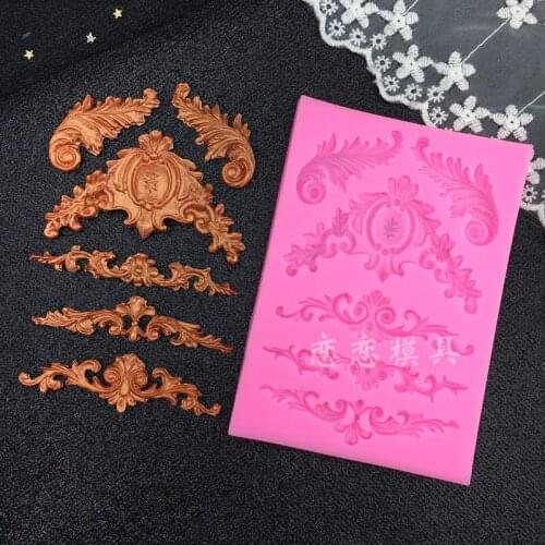 Vintage flower rattan cake mold Cake decorative ripped sugar cake baking silicone mold liquid lace drop glue mold