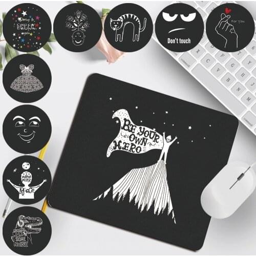 Gaming Mouse Mat Small 25x21cm Portable Durable Home Office Computer Mousepad White Picture Print Pattern Mouse-pad