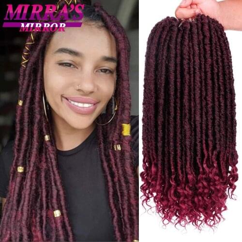 Faux Locs Crochet Hair 14/20 Inch Straight Goddess Faux Locs Crochet Braids Synthetic Crochet Hair Extensions Mirras Mirror