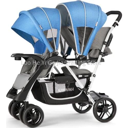 Twins Stroller Double Sit N Stand Stroller With Rain Cover, 4 Color For Available