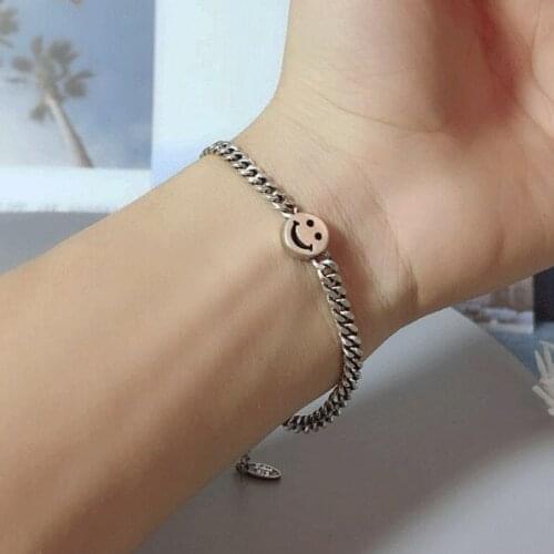 Korean Bracelet For Women Fashion Jewelry 2020 New Vintage Smile Face Chain Bracelets Girls Simple Elegant Gift Jewellery