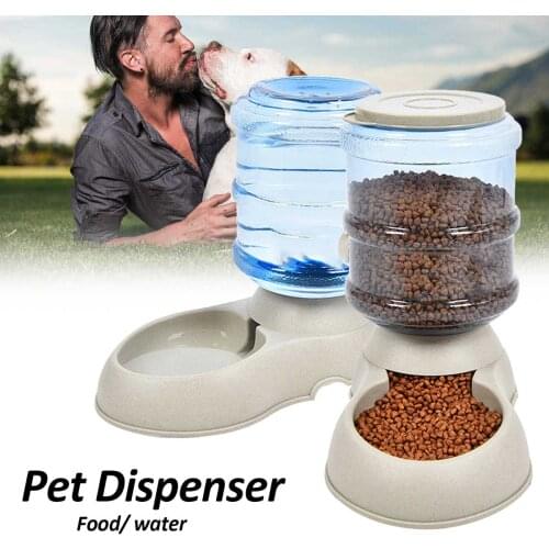 3.75L Dog Cat Large Automatic Feeder Drinker Food Water Dispenser Pet Bowl Dish
