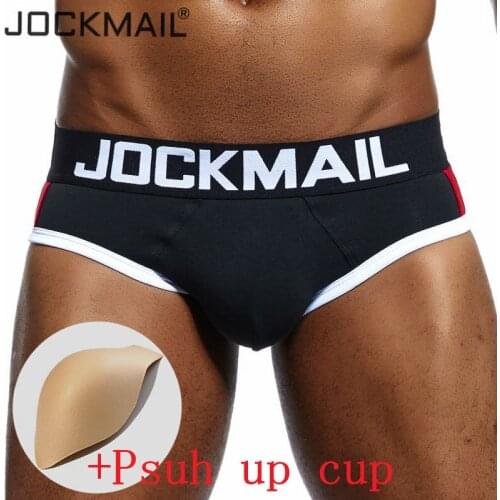 JOCKMAIL brand enhancement men underwear Penis pouch bulge enhancing push up cup sexy men briefs gay underwear calzoncillos slip