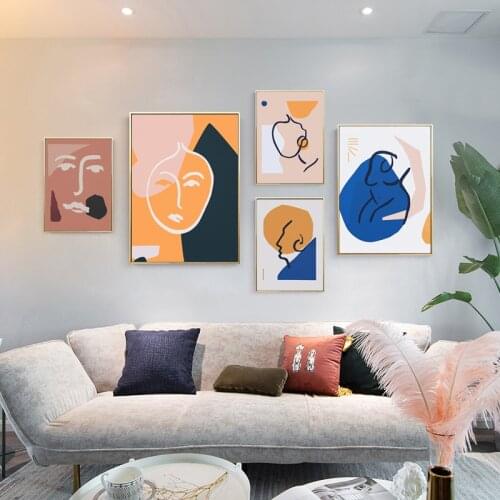 Matisse Wall Art Picture Abstract Literature and Art RETRO Geometric Lines Women Canvas Painting Posters Prints for Living Room