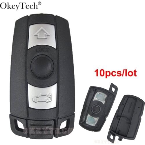 Okeytech 10pcs/lot 3 Buttons Replacement Remote Car key Shell Case For BMW X5 X6 E60 E70 E71 E87 E90 For BMW 1 3 5 6 Series