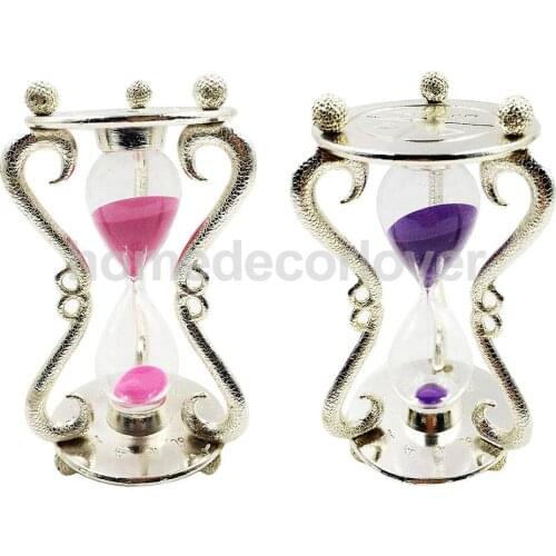 3 Minutes Sandglass Hourglass Sand Clock Timers Desktop Clock Decor Pink Purple