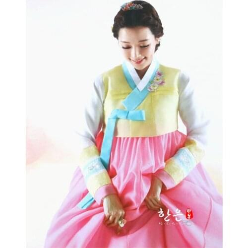 South Korea Hanbok Dress Imported Fabric / Korean National Costume / Bride Hanbok / Welcome Clothing Spot