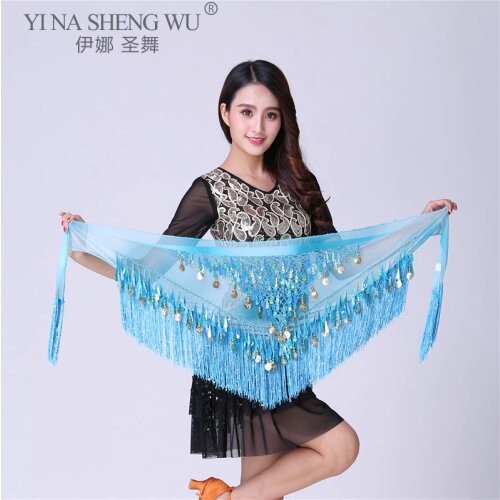Oriental Coin Pendant Belt Women Belly Dance Costumes Accessories Sequin Tassel Hip Scarf Dance Hip Scarf Dancing Waist Belt 1pc