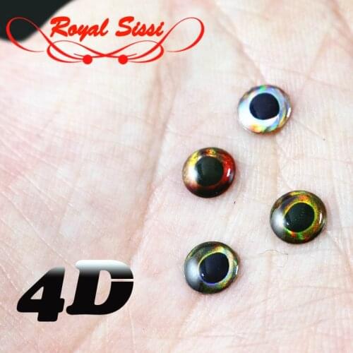100pcs 5.8mm baitfish eye fly tying SKULL LIVING EYES 4D fish eyes lure fishing 4 styles realistic holographic artificial eyes