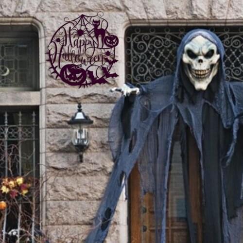 Removable Happy Halloween Stickers Pumpkin Metal Halloween Decorations For Home Bathroom Toilet Horror Windows Wall Stickers