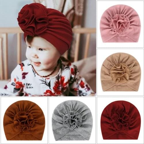 Newborn Baby caps Turban Toddler Spring Bow Hat Kids Girl cotton Big Bow Cap Photography Props accessories Soft hat