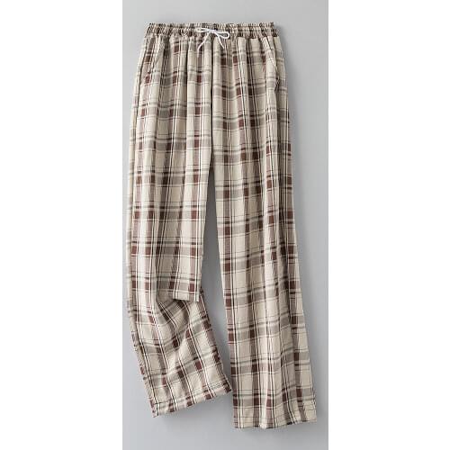 HOUZHOU Plaid Pants Men Korean Style Casual Checked Trousers Streetwear Fashion Bottoms Summer Wide Leg Pants Harajuku