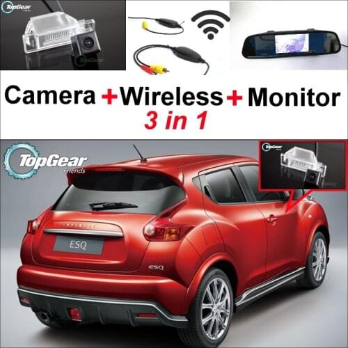 3 in1 Special Rear View Camera + Wireless Receiver + Mirror Monitor Easy DIY Back Up Parking System For Infiniti ESQ 2011~2015