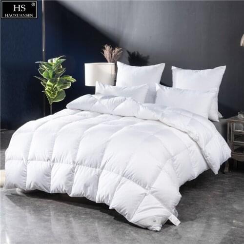 Filling Power 800 Combed Cotton Fabric Goose Down Quilt Comforter King Queen Size White Duvet Winter Blanket OEKO-TEX Certified