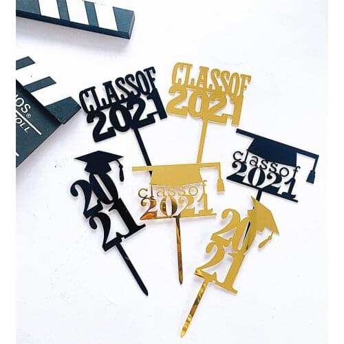 Class of 2021 Cake Topper Acrylic Congrats Grad Doctor Cupcake Topper for Graduations College Celebrate Party Cake Decorations