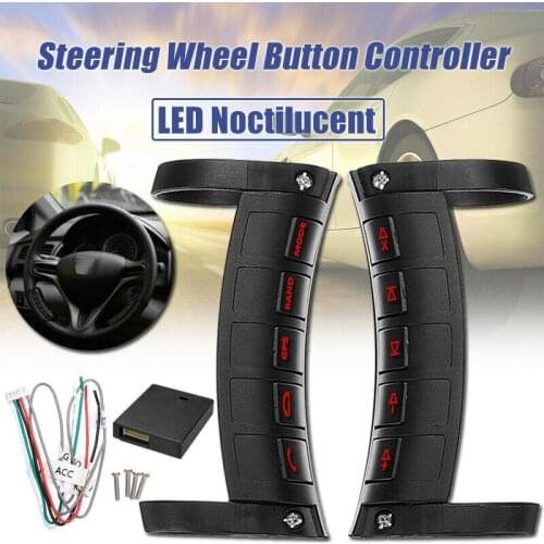 Universal Remote Control Car Steering Wheel Button Remote Control Bluetooth DVD Navigation Button Remote Controller LED Wireless
