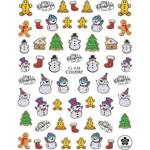 UPRETTEGO SUPER THIN SELF ADHENSIVE 3D NAIL ART SLIDER STICKER TRANSPARENT WHITE CHRISTMAS XMAS SANTA CLAUSE WINTER CL028-036