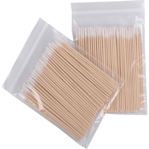 200pcs/bag Cotton Swabs Wooden Ear Eyes Lips Cleaning Stick Disposable Cosmetics Cotton Buds Eyelash Extension Makeup Tools